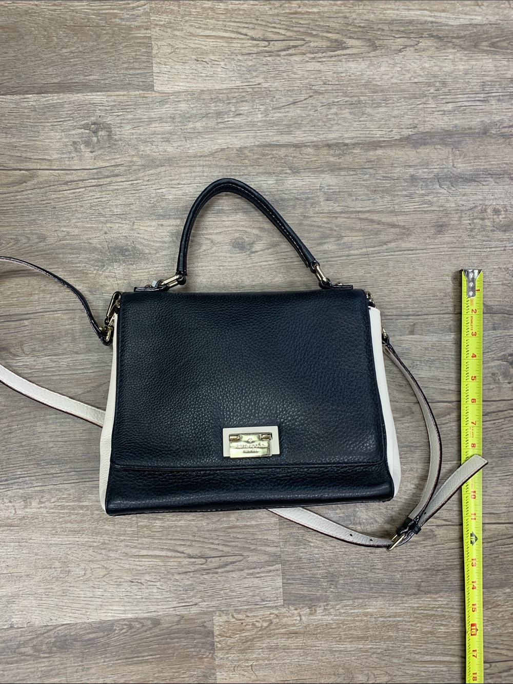 kate spade Black and White Structured Top-Handle Satchel